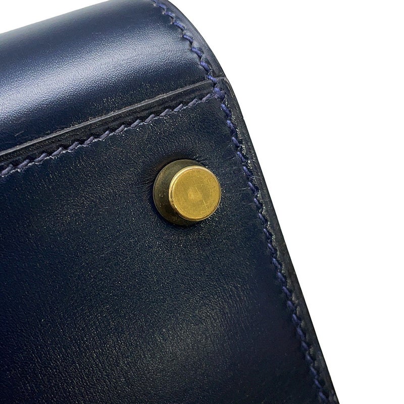 エルメス ハンドバッグ ケリースポーツ GM  ブルーインディゴ/ゴールド金具 ボックスカーフ T刻印 HERMES Kelly