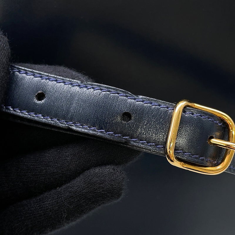 エルメス ハンドバッグ ケリースポーツ GM  ブルーインディゴ/ゴールド金具 ボックスカーフ T刻印 HERMES Kelly