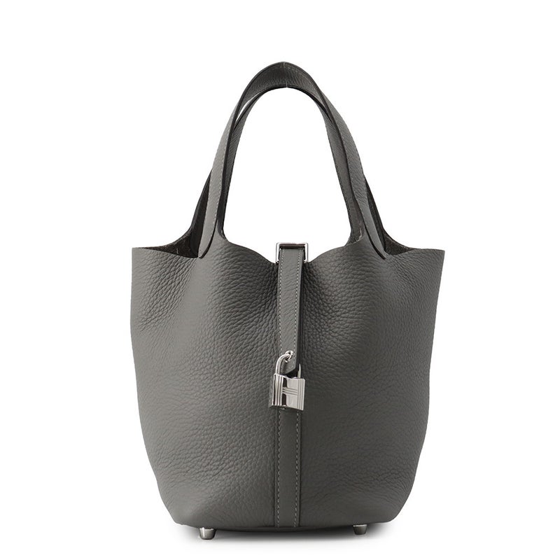 エルメス ハンドバッグ ピコタンロックPM グリメイヤー/シルバー金具 トリヨンクレマンス W刻印 HERMES トートバッグ