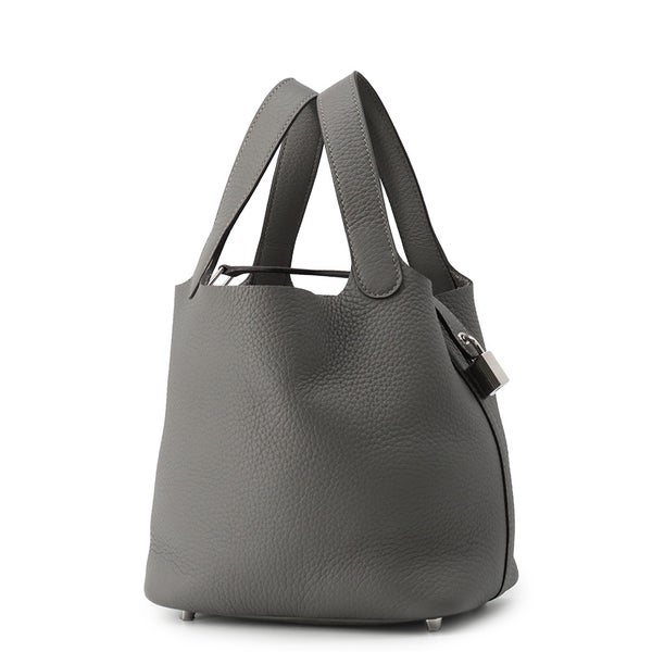 エルメス ハンドバッグ ピコタンロックPM グリメイヤー/シルバー金具 トリヨンクレマンス W刻印 HERMES トートバッグ