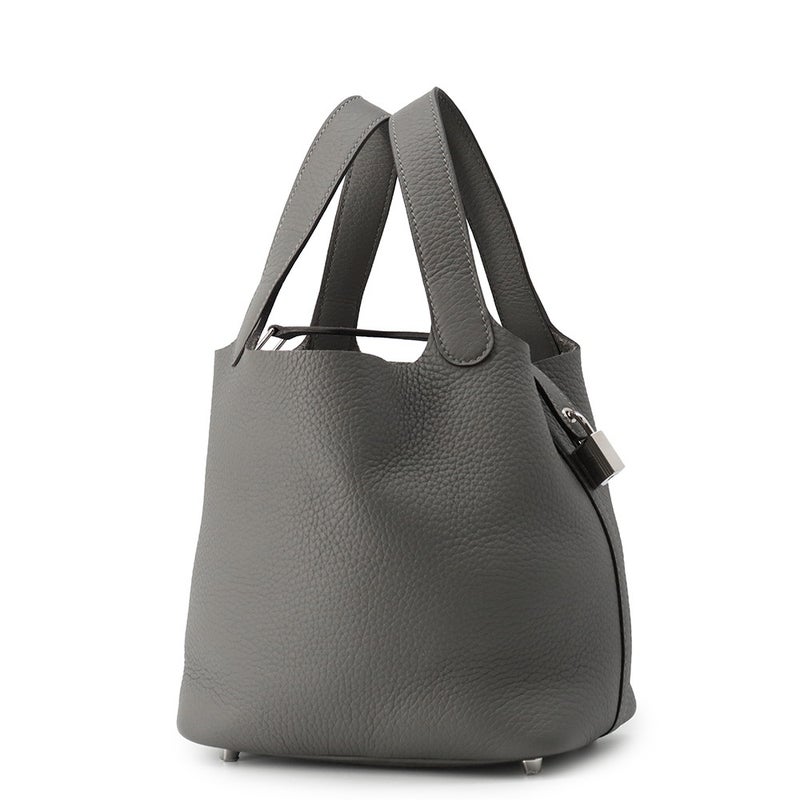 エルメス ハンドバッグ ピコタンロックPM グリメイヤー/シルバー金具 トリヨンクレマンス W刻印 HERMES トートバッグ