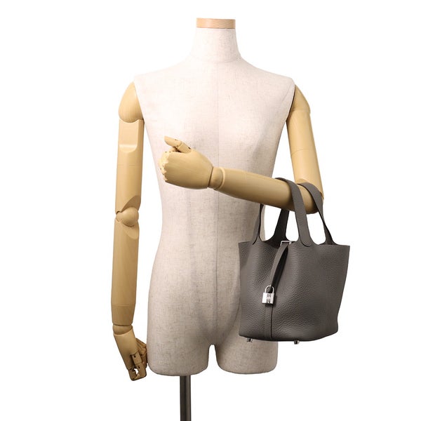 エルメス ハンドバッグ ピコタンロックPM グリメイヤー/シルバー金具 トリヨンクレマンス W刻印 HERMES トートバッグ
