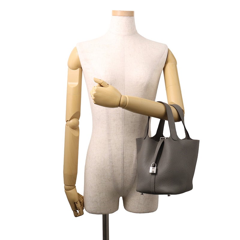 エルメス ハンドバッグ ピコタンロックPM グリメイヤー/シルバー金具 トリヨンクレマンス W刻印 HERMES トートバッグ