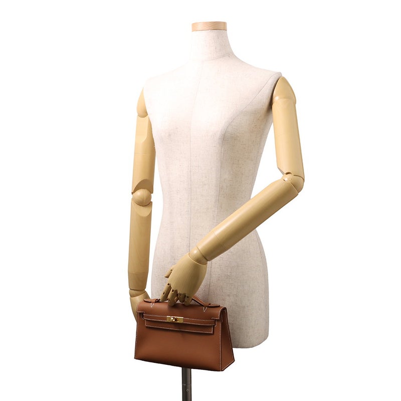 エルメス ハンドバッグ ポシェットケリー ゴールド/ゴールド金具 スイフト G刻印 HERMES バッグ