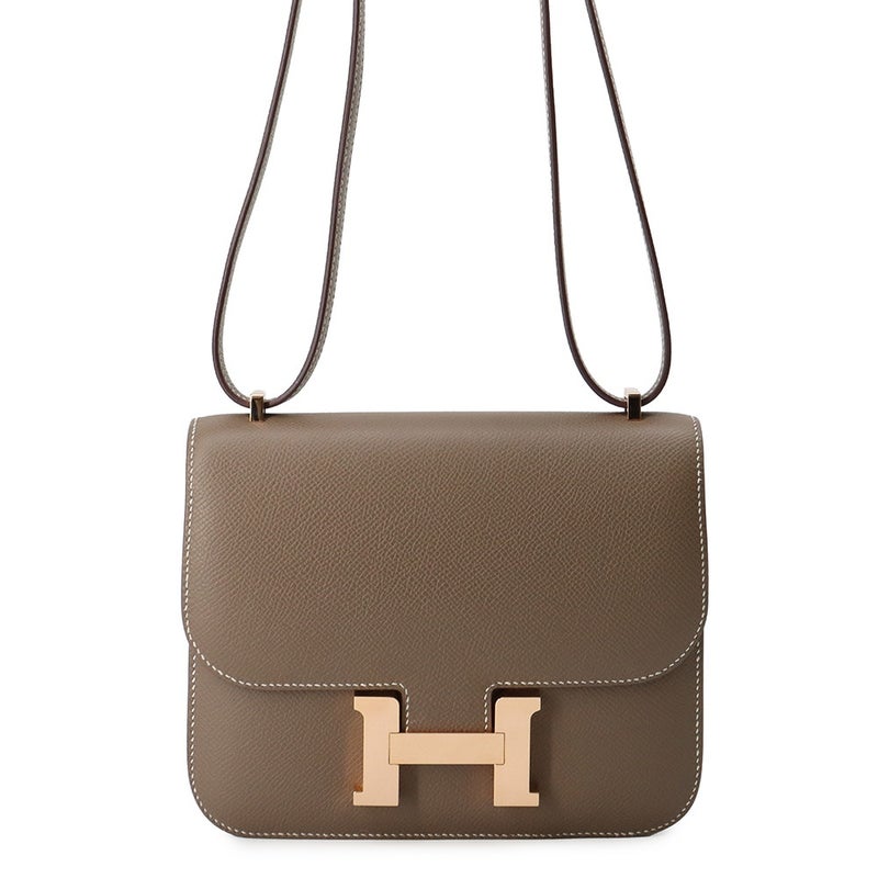 エルメス ショルダーバッグ ミニ コンスタンス3 ミロワール エトゥープ/ピンクゴールド金具 エプソン K刻印 HERMES Constance