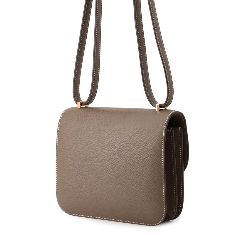 エルメス ショルダーバッグ ミニ コンスタンス3 ミロワール エトゥープ/ピンクゴールド金具 エプソン K刻印 HERMES Constance