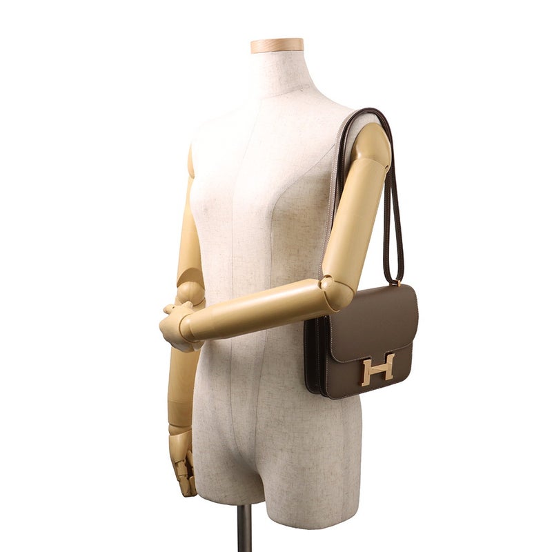 エルメス ショルダーバッグ ミニ コンスタンス3 ミロワール エトゥープ/ピンクゴールド金具 エプソン K刻印 HERMES Constance