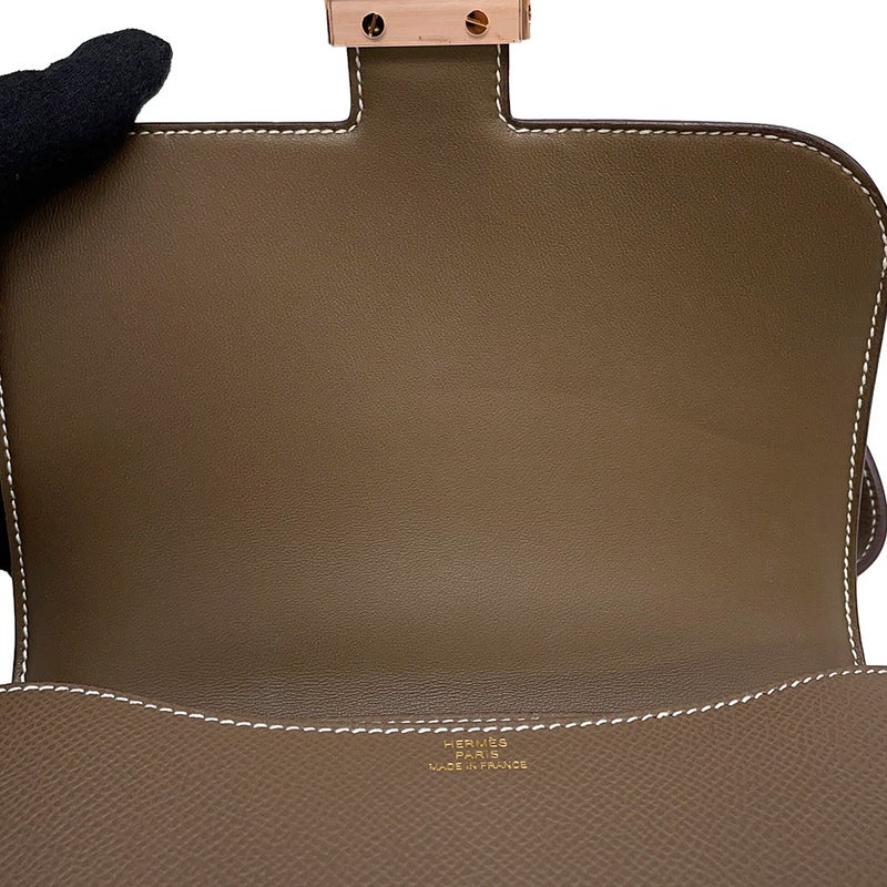 エルメス ショルダーバッグ ミニ コンスタンス3 ミロワール エトゥープ/ピンクゴールド金具 エプソン K刻印 HERMES Constance