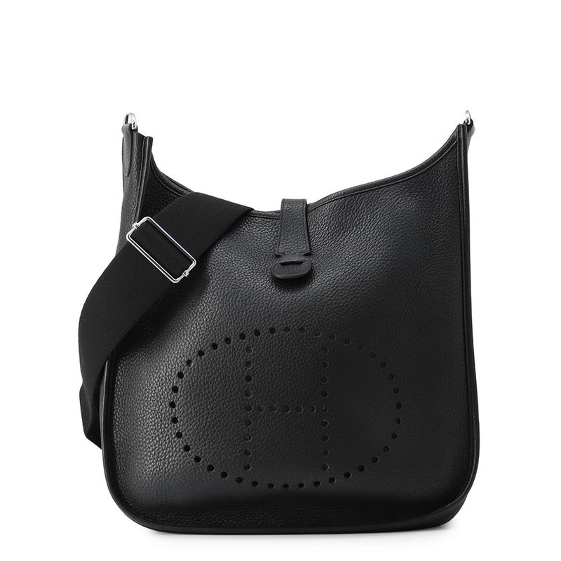 エルメス ショルダーバッグ エブリン3 PM ブラック/シルバー金具 トリヨンクレマンス T刻印 HERMES Evelyne 黒