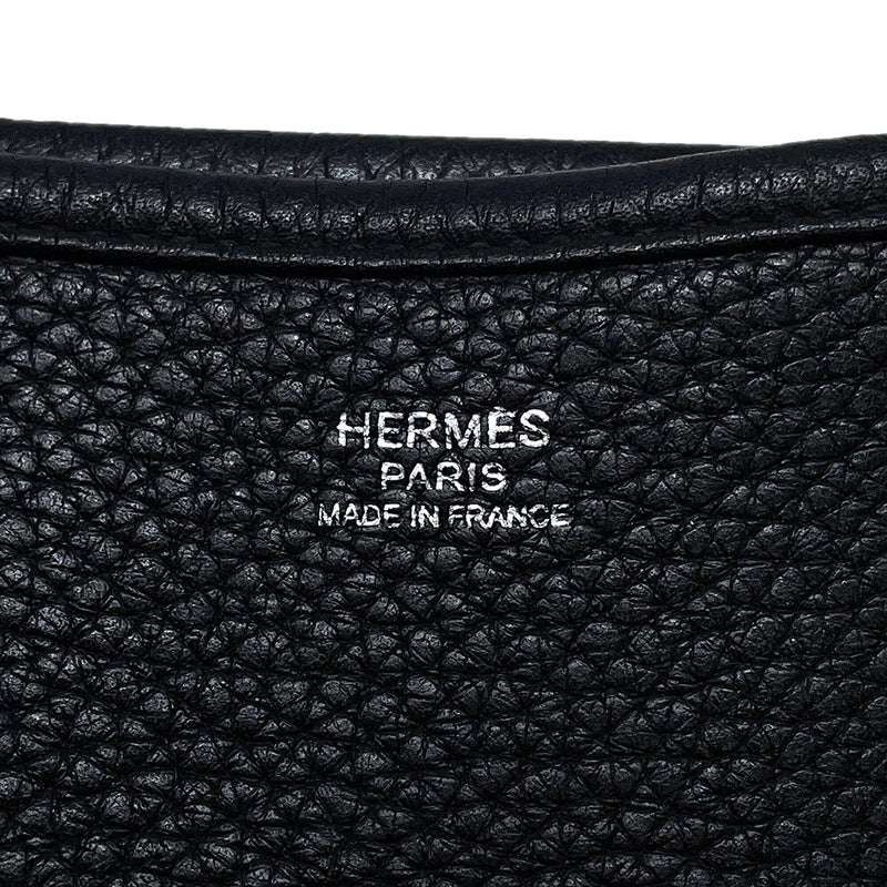 エルメス ショルダーバッグ エブリン3 PM ブラック/シルバー金具 トリヨンクレマンス T刻印 HERMES Evelyne 黒
