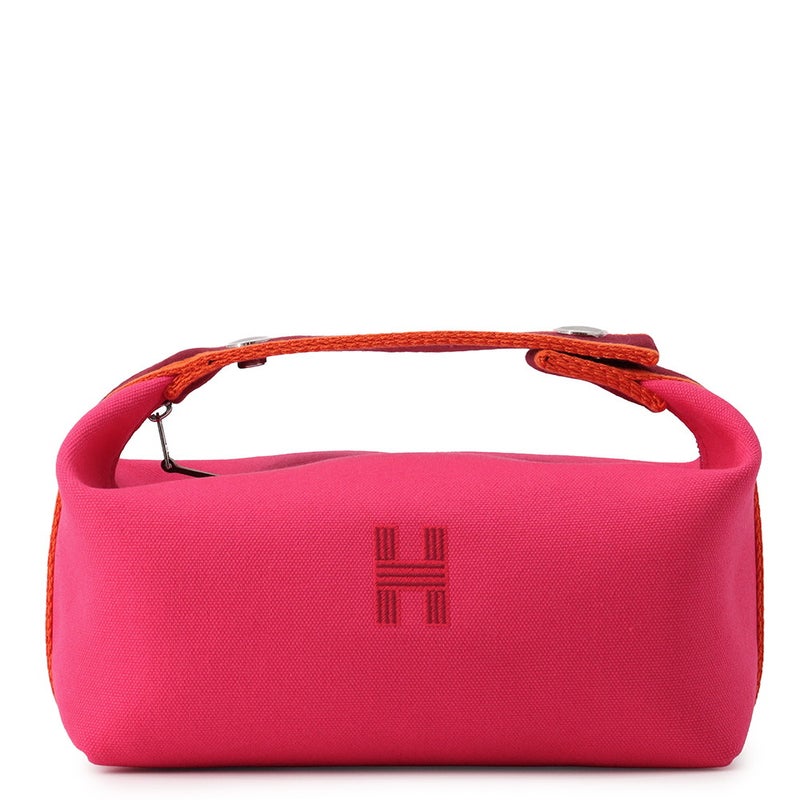 エルメス ポーチ ブリッド・ア・ブラックPM ハイビスカス/シルバー金具 キャンバス HERMES バッグ 小物入れ