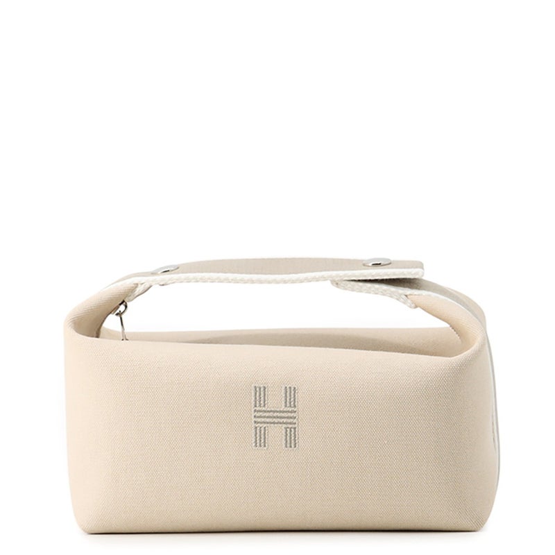 エルメス ポーチ ブリッド・ア・ブラックPM ナチュラル/シルバー金具 キャンバス HERMES 小物入れ