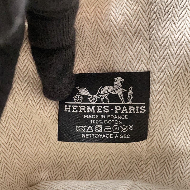 エルメス ポーチ ブリッド・ア・ブラックPM ナチュラル/シルバー金具 キャンバス HERMES 小物入れ