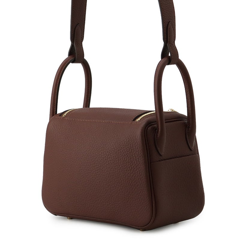 エルメス ハンドバッグ リンディ ミニ テール/ゴールド金具 トリヨンクレマンス G刻印 HERMES バッグ 2wayショルダーバッグ