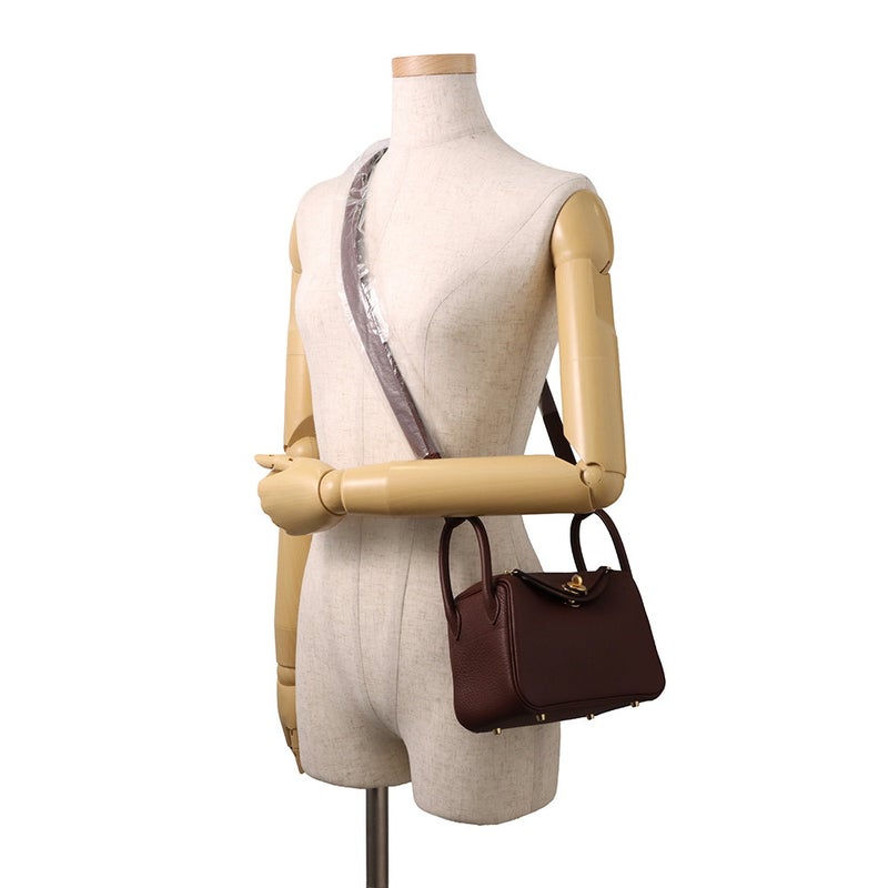 エルメス ハンドバッグ リンディ ミニ テール/ゴールド金具 トリヨンクレマンス G刻印 HERMES バッグ 2wayショルダーバッグ
