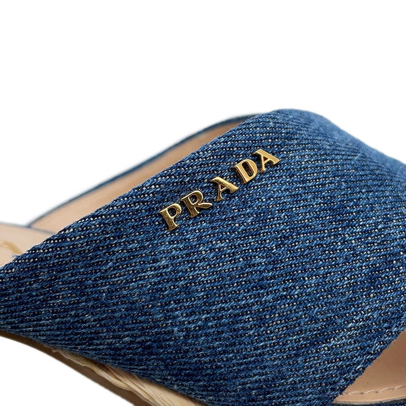 プラダ サンダル デニム オープントゥ レディースサイズ 1XP93A PRADA 靴