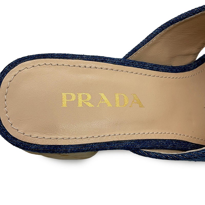 プラダ サンダル デニム オープントゥ レディースサイズ 1XP93A PRADA 靴