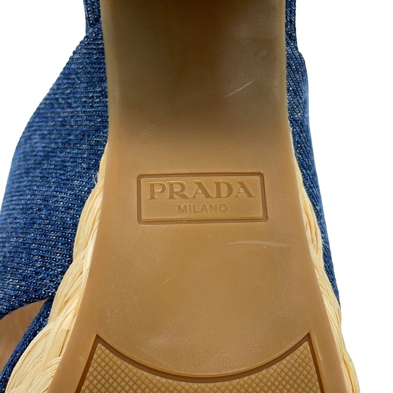 プラダ サンダル デニム オープントゥ レディースサイズ 1XP93A PRADA 靴