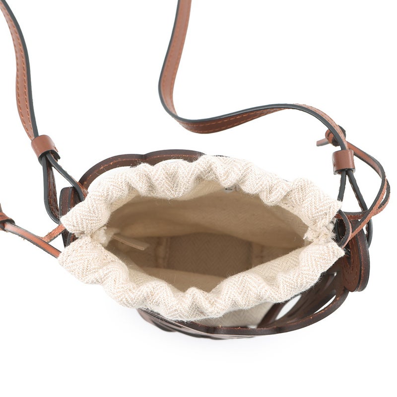 ロエべ ショルダーバッグ アナグラム カットアウト ポケット レザー/キャンバス C922Y62X07 LOEWE