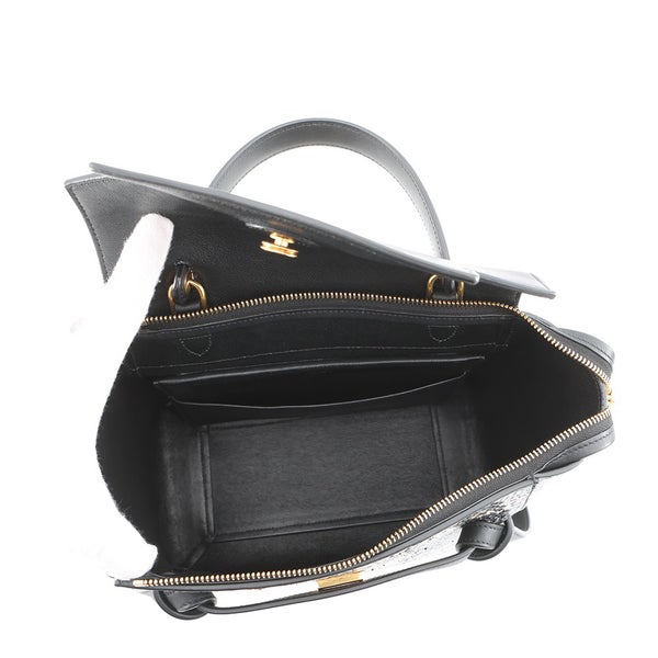 セリーヌ ハンドバッグ ベルトバッグ マイクロ パイソン/レザー CELINE 2wayショルダーバッグ 黒
