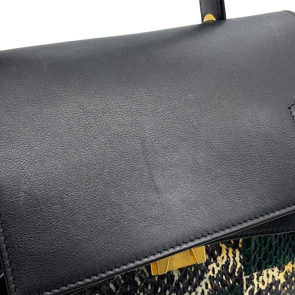 セリーヌ ハンドバッグ ベルトバッグ マイクロ パイソン/レザー CELINE 2wayショルダーバッグ 黒