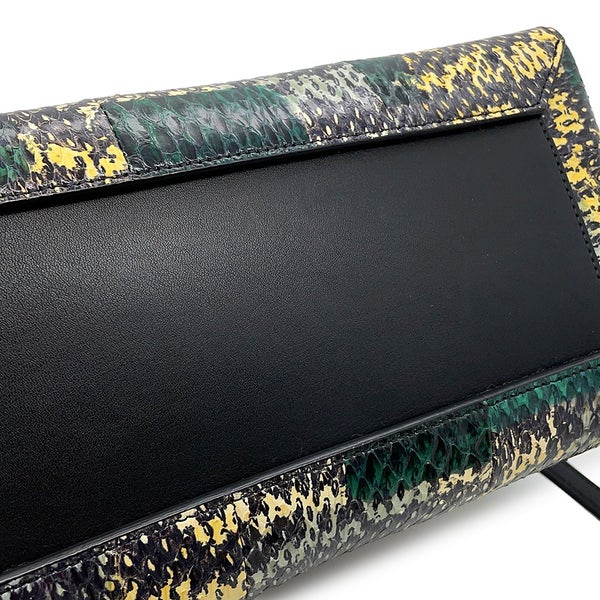 セリーヌ ハンドバッグ ベルトバッグ マイクロ パイソン/レザー CELINE 2wayショルダーバッグ 黒