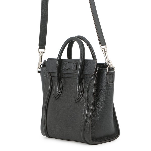 セリーヌ ハンドバッグ ラゲージ ナノショッパー レザー 168243 CELINE 2wayショルダーバッグ 黒