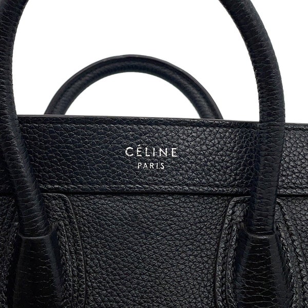 セリーヌ ハンドバッグ ラゲージ ナノショッパー レザー 168243 CELINE 2wayショルダーバッグ 黒