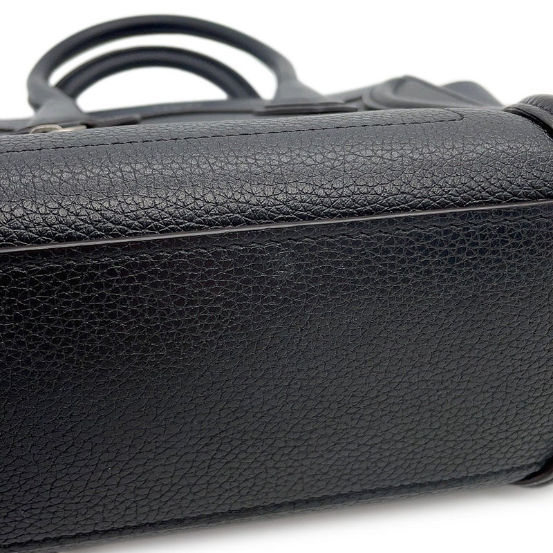 セリーヌ ハンドバッグ ラゲージ ナノショッパー レザー 168243 CELINE 2wayショルダーバッグ 黒