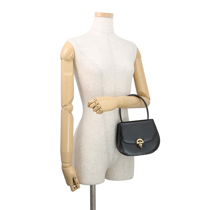 セリーヌ ハンドバッグ  ヴィンテージ レザー CELINE 2wayショルダーバッグ 黒