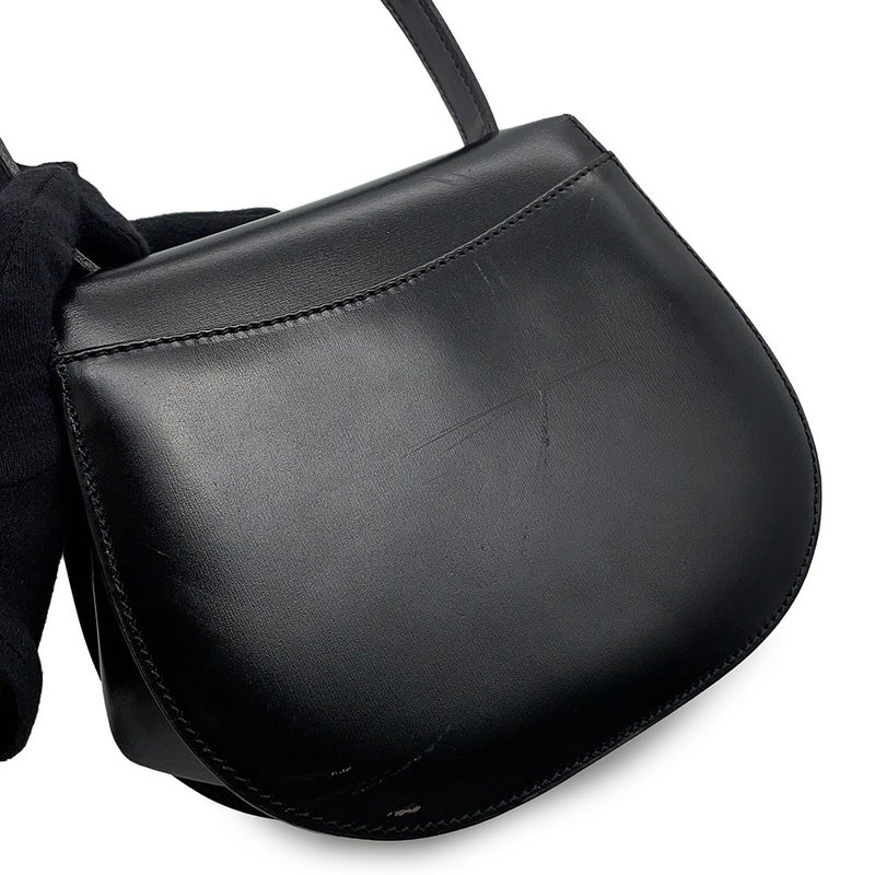 セリーヌ ハンドバッグ  ヴィンテージ レザー CELINE 2wayショルダーバッグ 黒