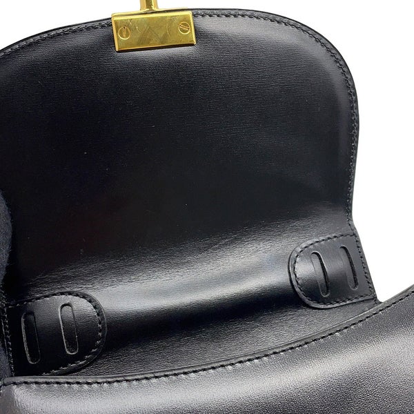 セリーヌ ハンドバッグ  ヴィンテージ レザー CELINE 2wayショルダーバッグ 黒