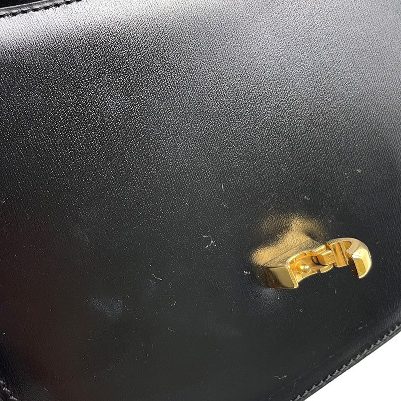 セリーヌ ハンドバッグ  ヴィンテージ レザー CELINE 2wayショルダーバッグ 黒