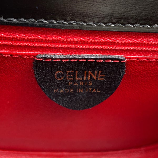 セリーヌ ハンドバッグ  ヴィンテージ レザー CELINE 2wayショルダーバッグ 黒