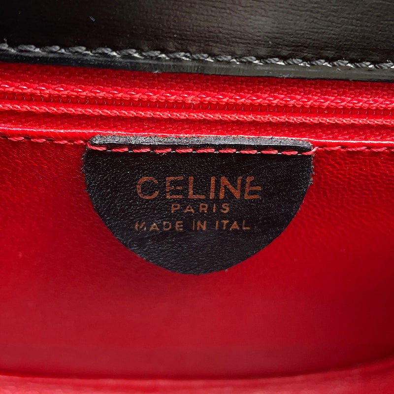 セリーヌ ハンドバッグ  ヴィンテージ レザー CELINE 2wayショルダーバッグ 黒