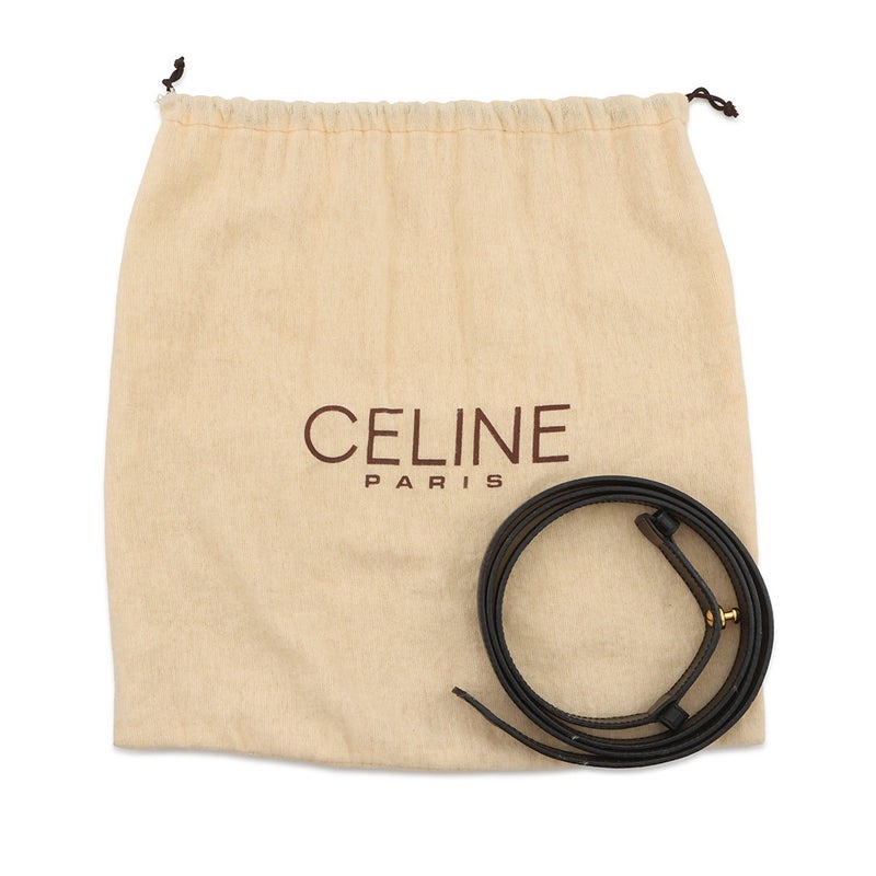 セリーヌ ハンドバッグ  ヴィンテージ レザー CELINE 2wayショルダーバッグ 黒