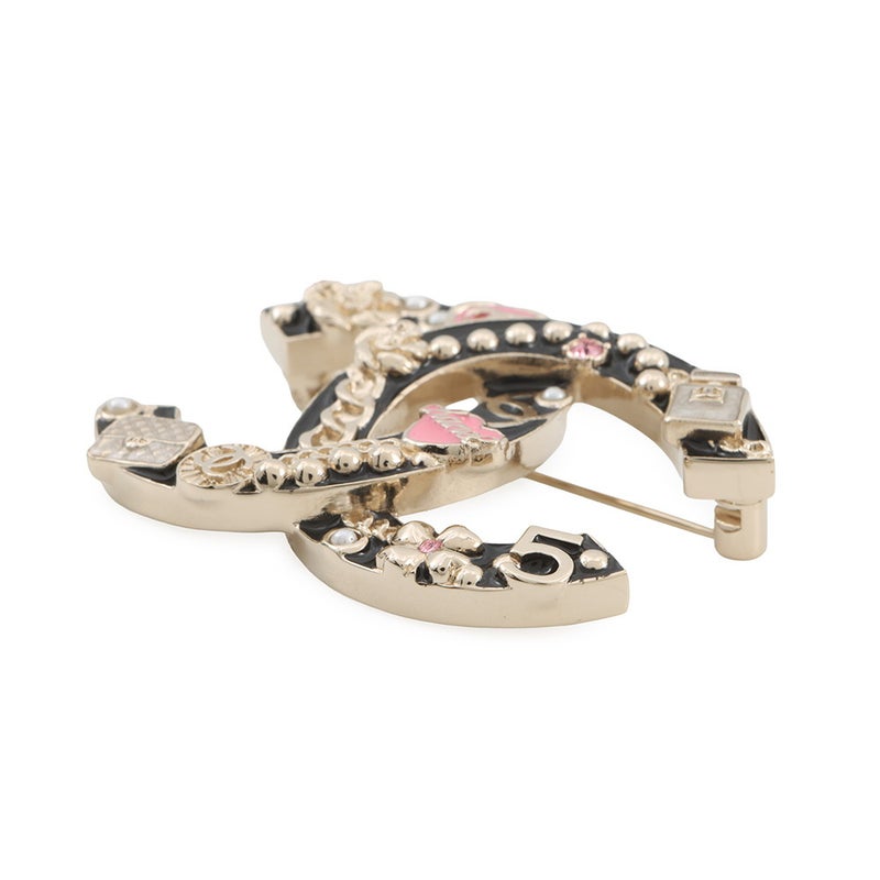 シャネル ブローチ ココマーク ラインストーン フェイクパール B24S ABD353 CHANEL アクセサリー