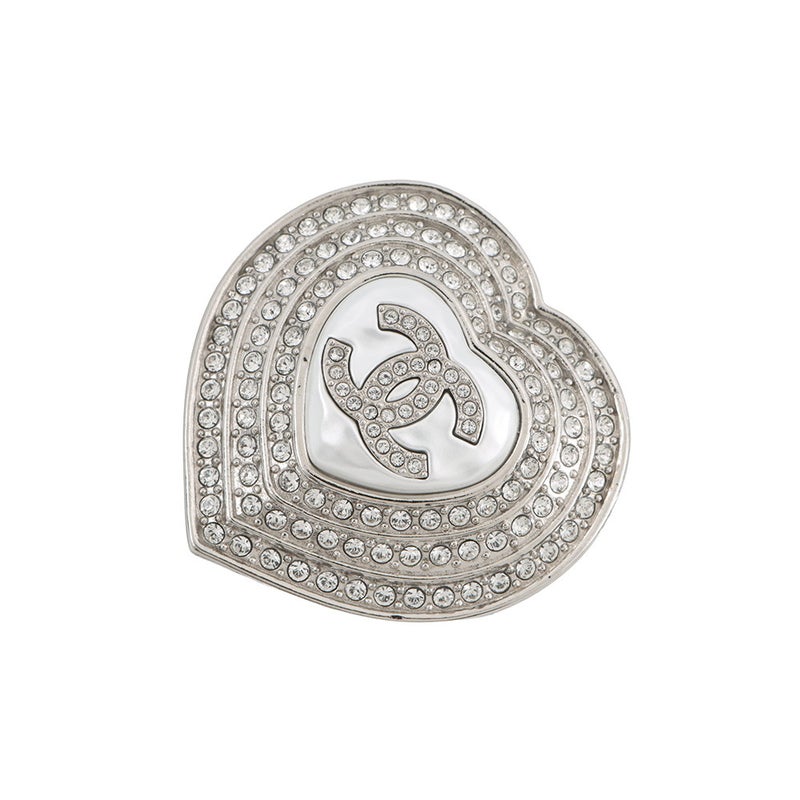 シャネル ブローチ ハート ココマーク メタル ラインスト―ン B23 B CHANEL アクセサリー