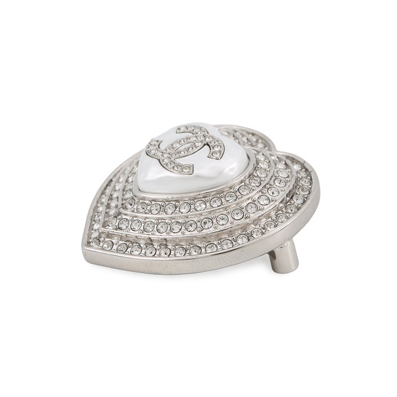 シャネル ブローチ ハート ココマーク メタル ラインスト―ン B23 B CHANEL アクセサリー