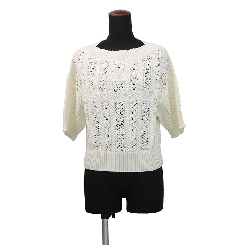 シャネル ニット ココビーチ 半袖ニット ココマーク コットン レディースサイズ36 P76924 CHANEL トップス 白
