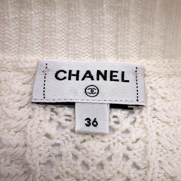 シャネル ニット ココビーチ 半袖ニット ココマーク コットン レディースサイズ36 P76924 CHANEL トップス 白
