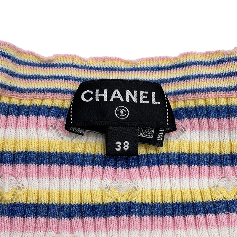 シャネル ニット ロゴ ボーダー 半袖 レディースサイズ38 P79242 CHANEL トップス