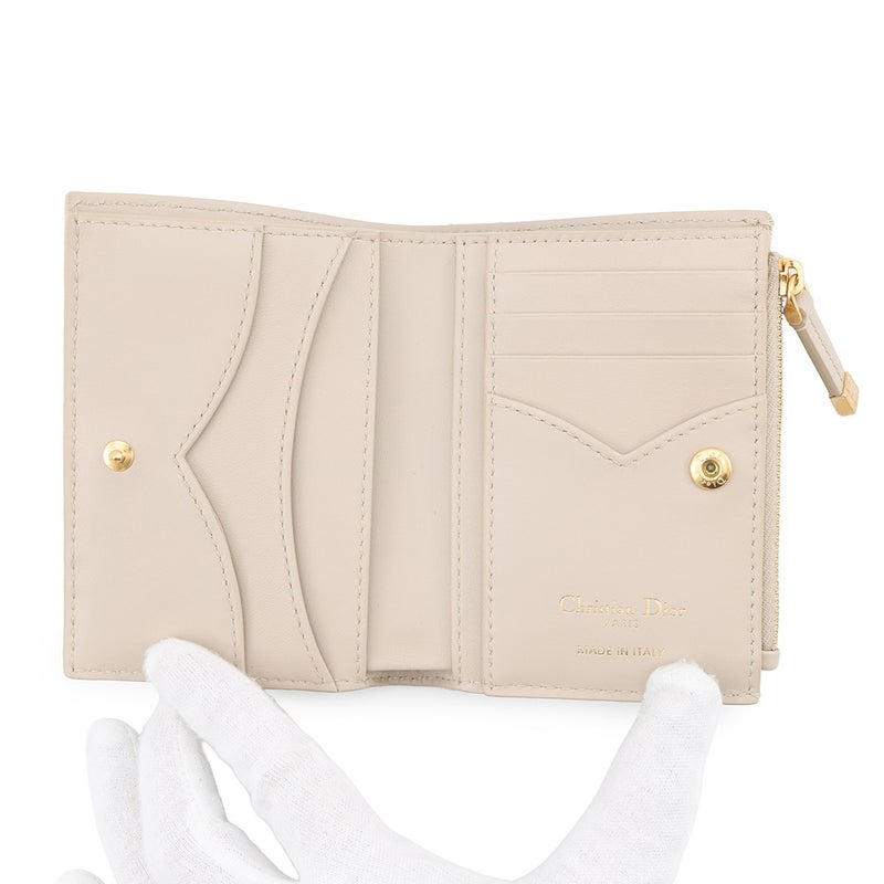 クリスチャン・ディオール 二つ折り財布 カナージュ ジョリー ダリア ウォレット ラムスキン S3113UNJB Christian Dior