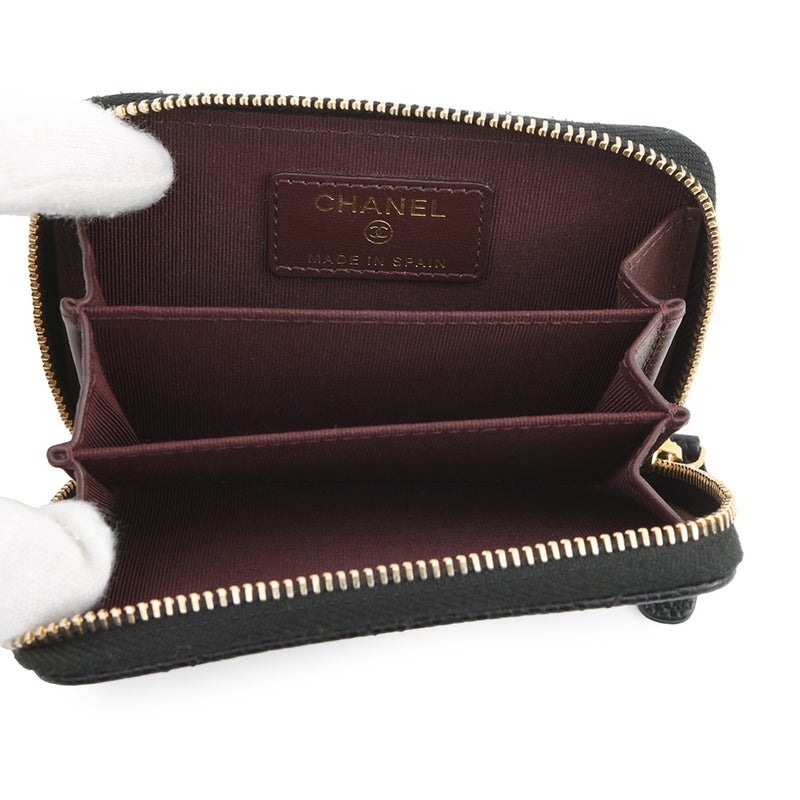 シャネル コインケース マトラッセ ココマーク クラシック ジップコインパース キャビアスキン AP0216 CHANEL 財布 小銭入れ 黒