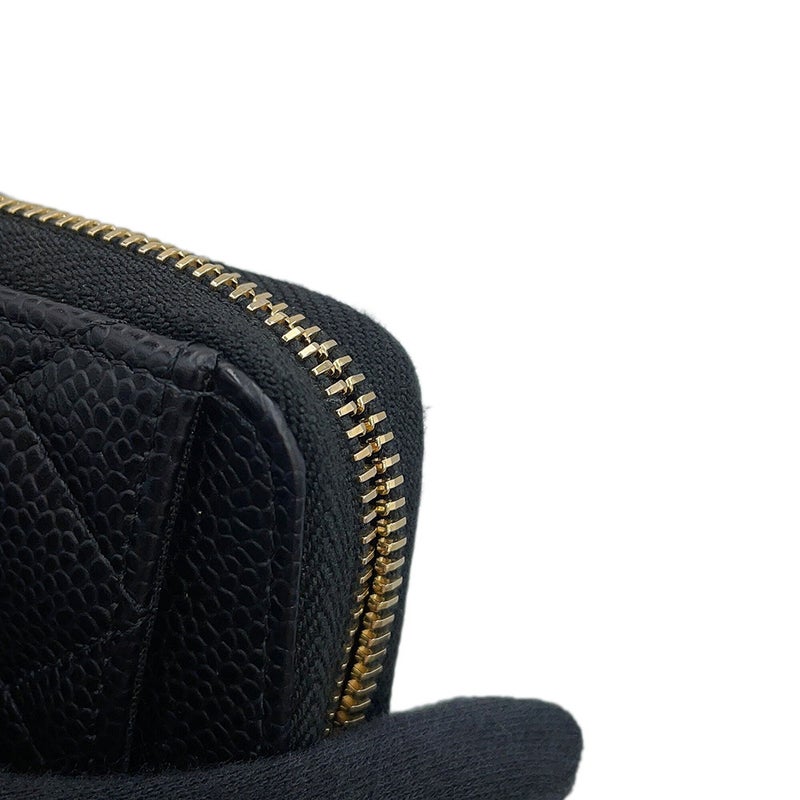 シャネル コインケース マトラッセ ココマーク クラシック ジップコインパース キャビアスキン AP0216 CHANEL 財布 小銭入れ 黒