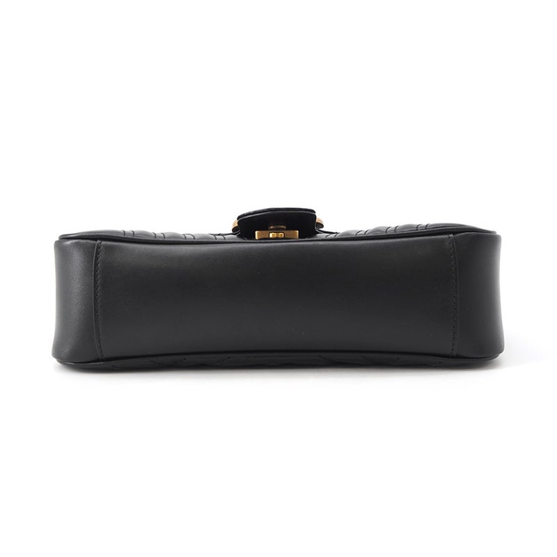 グッチ チェーンショルダーバッグ GGマーモント ミディアム キルティング レザー 443497 GUCCI バッグ 黒