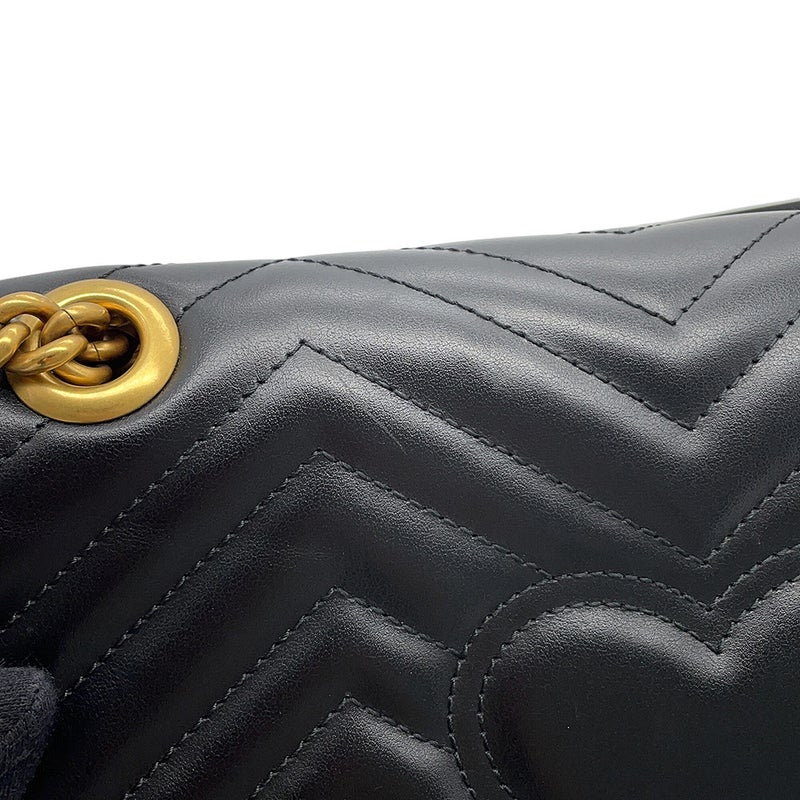 グッチ チェーンショルダーバッグ GGマーモント ミディアム キルティング レザー 443497 GUCCI バッグ 黒