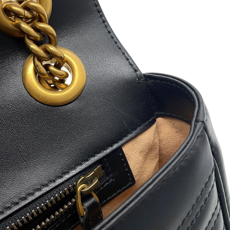 グッチ チェーンショルダーバッグ GGマーモント ミディアム キルティング レザー 443497 GUCCI バッグ 黒