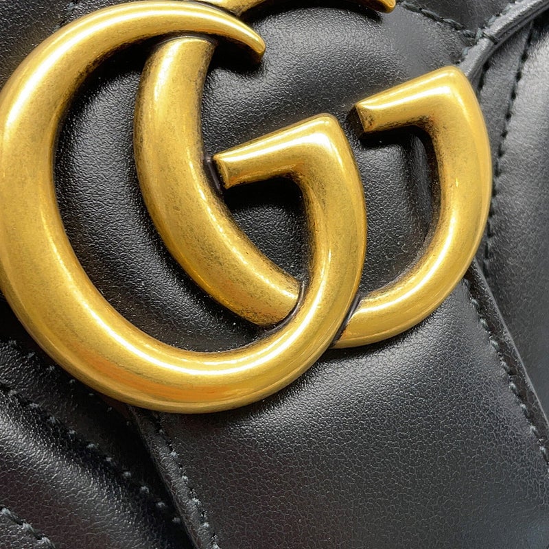 グッチ チェーンショルダーバッグ GGマーモント ミディアム キルティング レザー 443497 GUCCI バッグ 黒