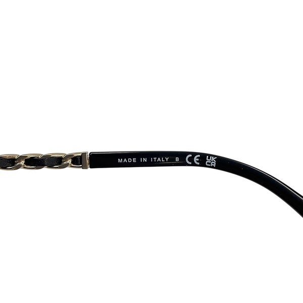 シャネル サングラス スクエア シェイプ ロゴチェーン付き カメリア ココマーク A40911 CHANEL アイウェア 黒
